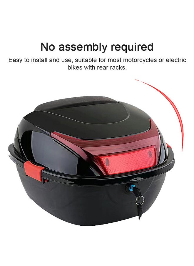 Generic 28L Motorcycle Tail Box Rear Trunk Large Capacity Motorbike Luggage Storage Case Waterproof with 2 Keys Side Snaps  - Image 5