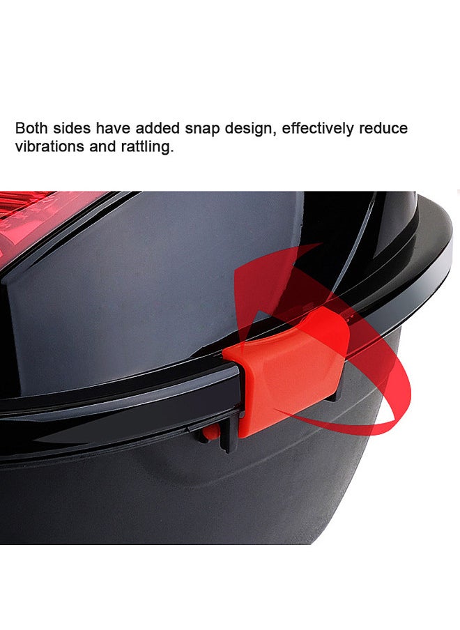 Generic 28L Motorcycle Tail Box Rear Trunk Large Capacity Motorbike Luggage Storage Case Waterproof with 2 Keys Side Snaps  - Image 4