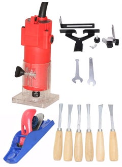 Digital Craft Digital Craft 30000 RPM Woodworking Electric Trimmer 1000W Wood Milling Engraving Slotting Machine Hand Carving Router Machine Electric Trimmer Machine5Inch Hand Planer6Pc Wood Carving Set  - Image 1