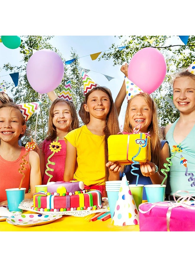 Loquat 8 Pcs Pool Beach Party Plastic Straws, Summer Party Decorations Supplies, Summer Party Gifts for Kids - Image 5