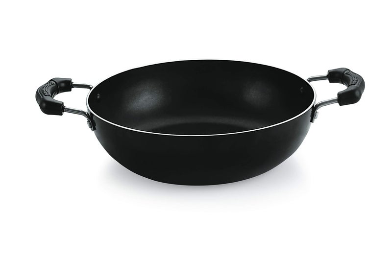 NIRLON Non-Stick Aluminium Induction Compatible Deep Kadhai Without Lid (3 LTR, black) - Image 1