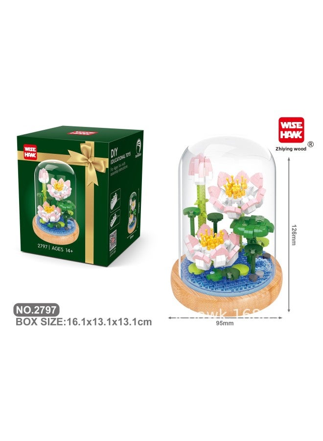 Zhiying Outlet Eternal Flower Diamond Mini Micro Particle Building Blocks Assembled Educational Toys Girls Toys-Color:2797 Lotus  - Image 1