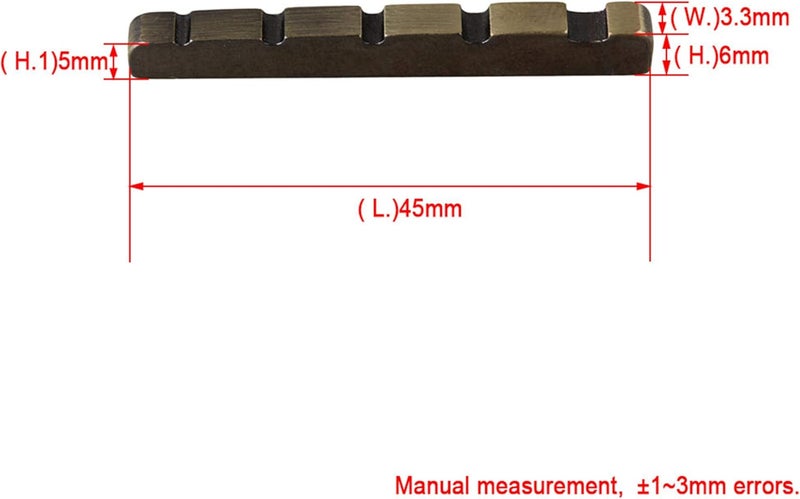 Homeswitch Stainless Steel Electric Guitar Bass Nut for 5-string Guitar with Self-polishing Grooves to Fit (Bronze Color) - Image 3