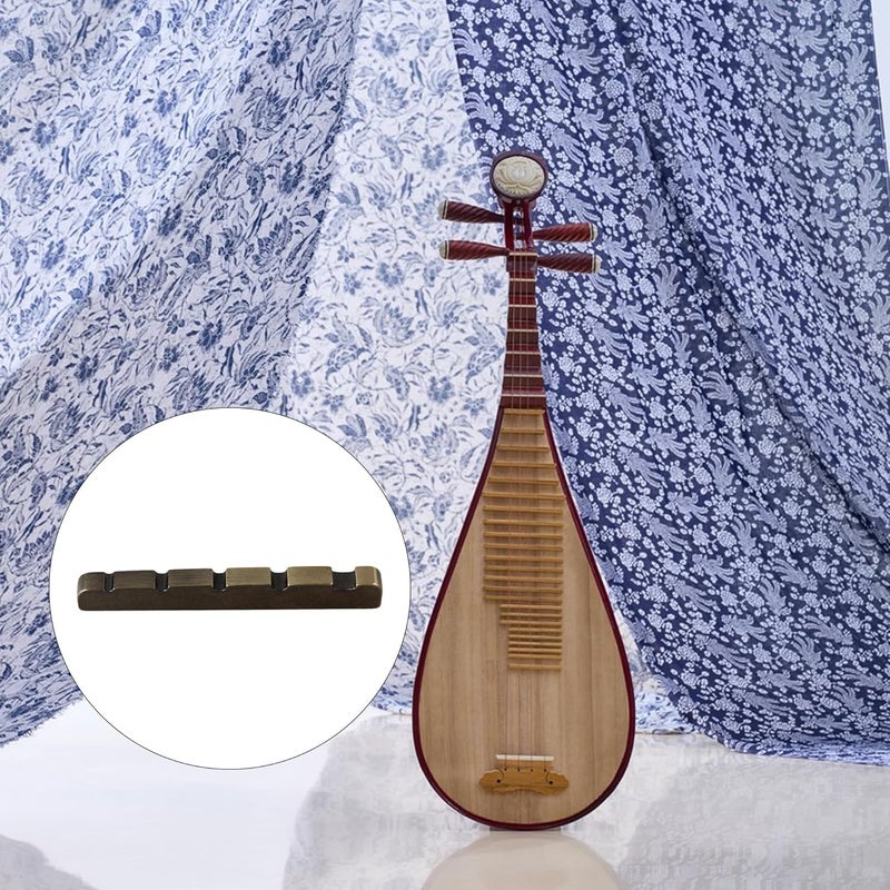 Homeswitch Stainless Steel Electric Guitar Bass Nut for 5-string Guitar with Self-polishing Grooves to Fit (Bronze Color) - Image 4