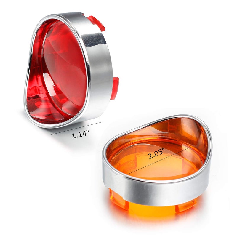 NTHREEAUTO Turn Signal Lens Cover with Chrome Visor Compatible with Harley Dyna Fatboy Softail Road Glide - Image 2