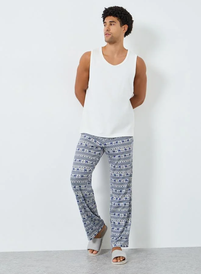 ستايلي Men Relaxed Fit All Over Print Pyjama