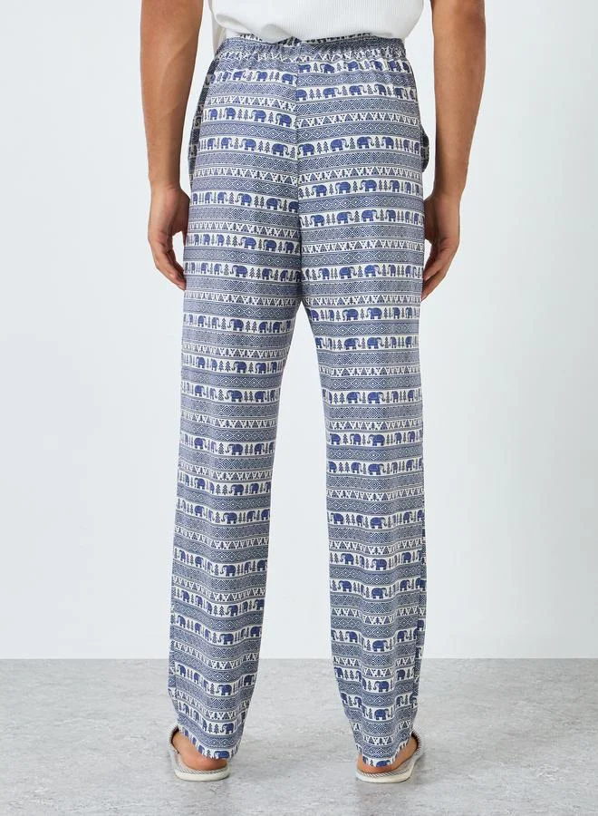 Styli  Men Relaxed Fit All Over Print Pyjama for Men | Best Price UAE