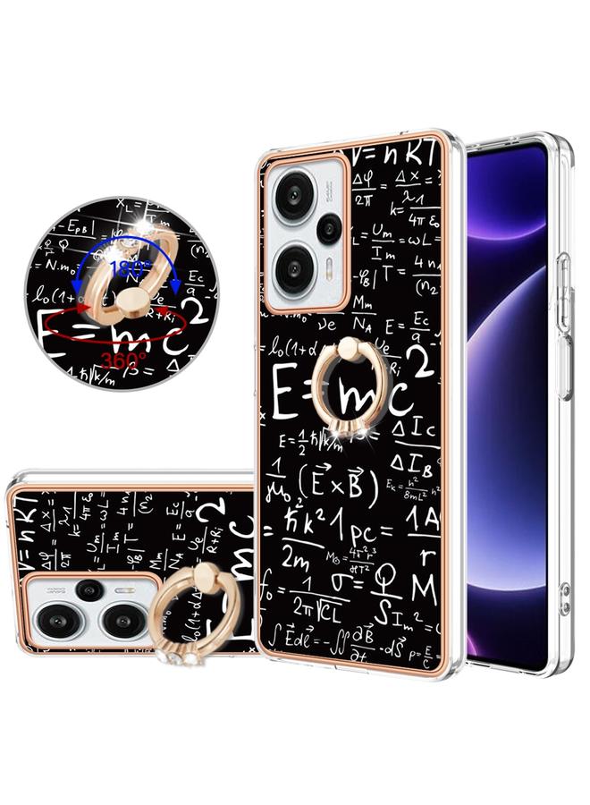 The Bros Case For Xiaomi Poco F5 / Redmi Note 12 Turbo Electroplating Dual-side IMD Phone Case with Ring Holder