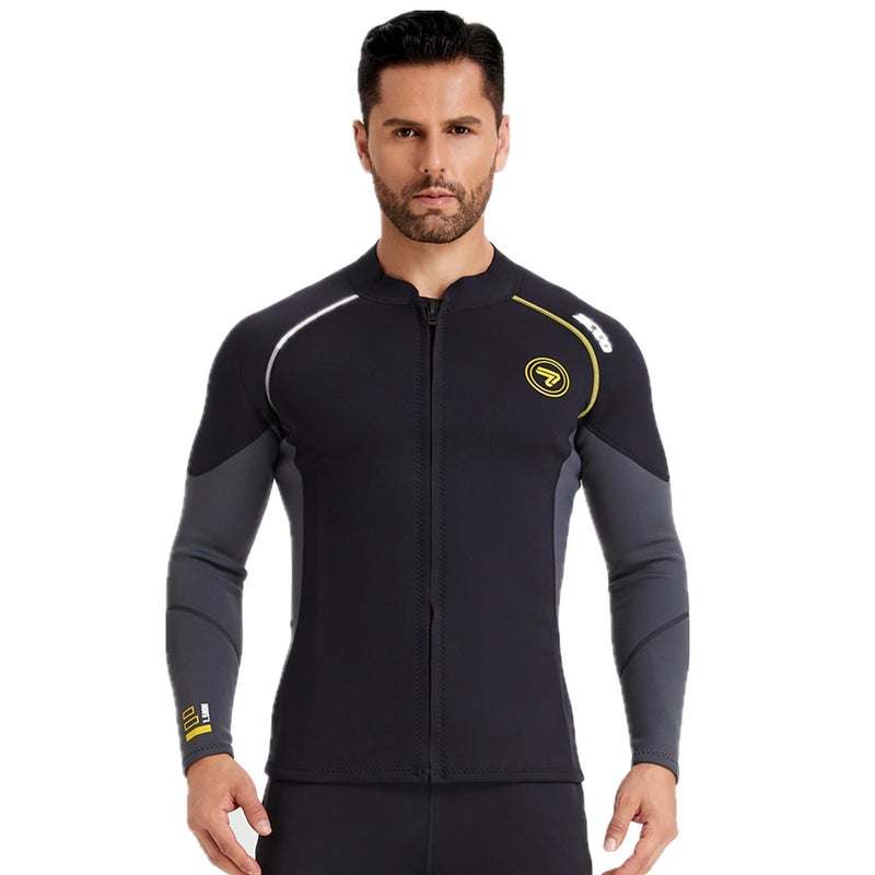 ZCCO Wetsuit Top 3mm Neoprene Jacket for Men with Zipper Long Sleeve Diving Jacket for Swimming, Snorkeling, Scuba Diving & Surfing(3FT-2-XL) - Image 5