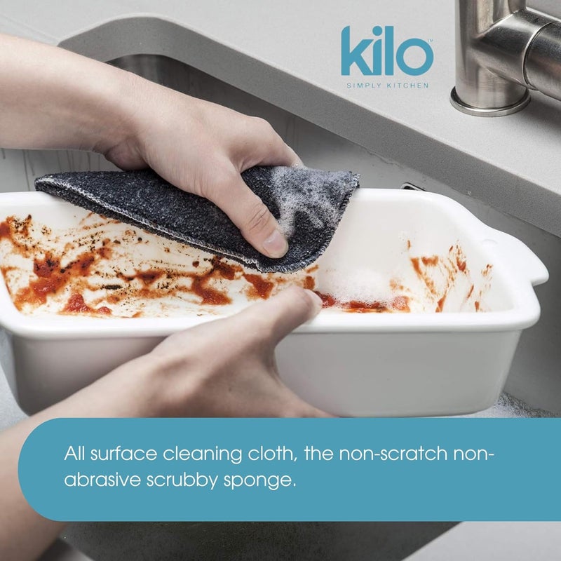 kilo Scrubby Sponge-Non-Scratch Pot Scourer with Absorbent Core, Multi-Purpose Set of 4 (Various Colours), One Size - Image 3