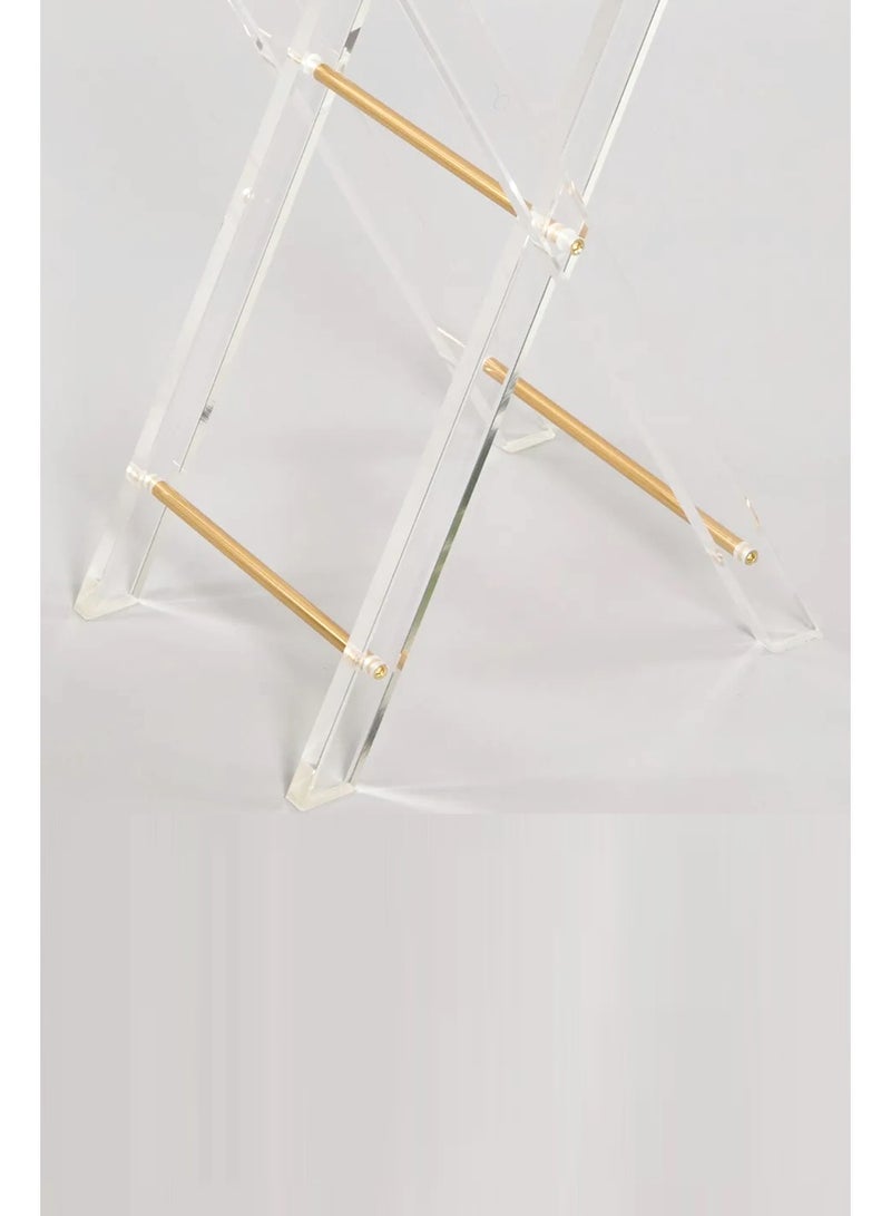 Luxe Gold & Clear Acrylic Nesting Tables (Set of 4) with Integrated Stand - Image 5