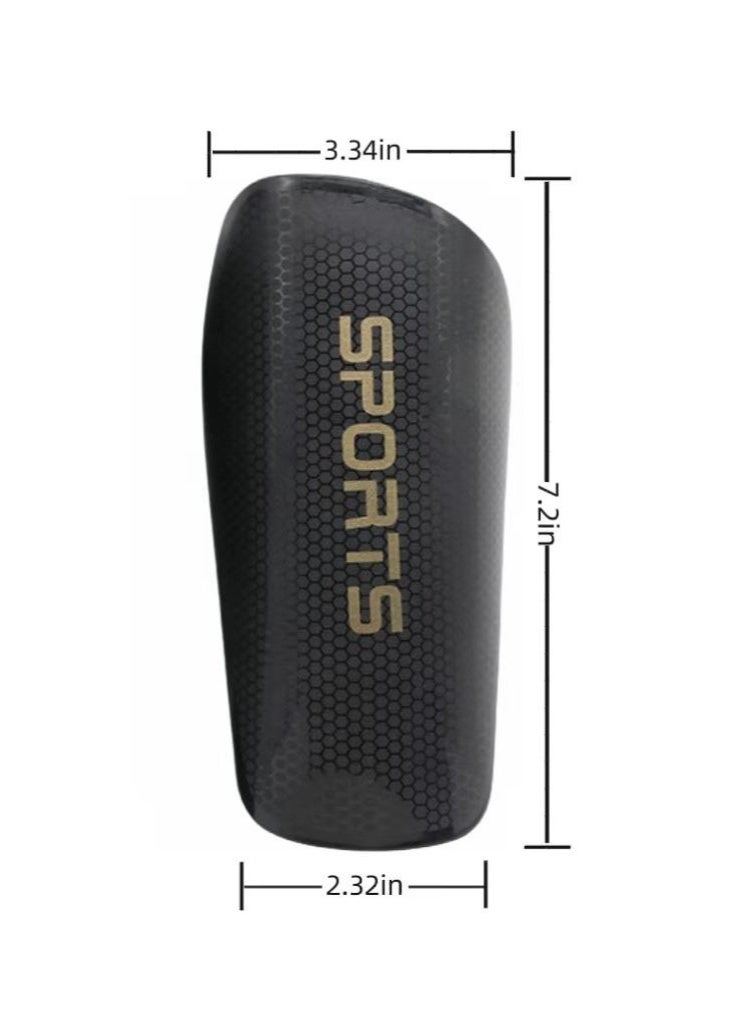 gogolove Football Four Piece Set Skidproof Soccer Socks Nylon Pocket Shin Guard Sleeves Calf Compression Socks For Soccer Football Sports Adjustable Shin Guard Straps(Black) - Image 4