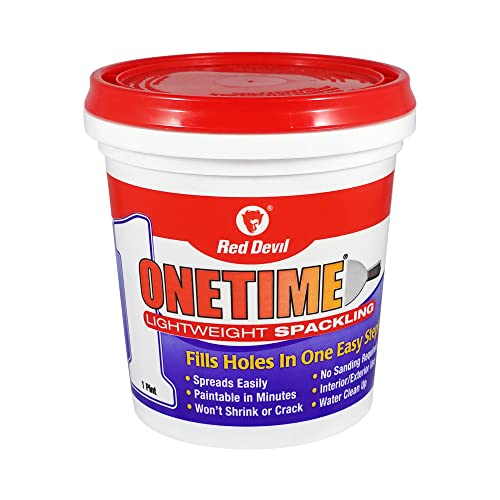 Red Devil 0548 ONETIME Lightweight Spackle Wall Repair Spackling for Holes Drywall 1 Pint White Made in USA - Image 1
