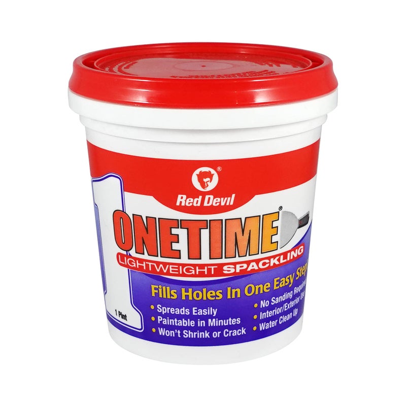 Red Devil 0548 ONETIME Lightweight Spackle Wall Repair Spackling for Holes Drywall 1 Pint White Made in USA - Image 3