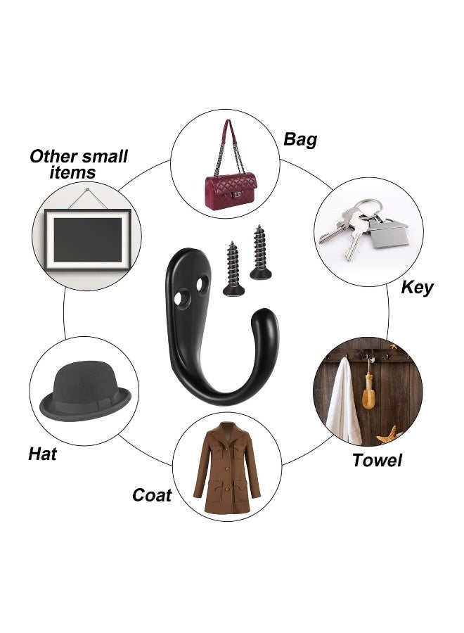 خطاف راب، SYOSI 5 قطع خطاف جداري أحادي الشوكة وخطاف مزدوج للمعاطف من أجل الحمام، ملحقات حمام باللون الأسود - Image 3