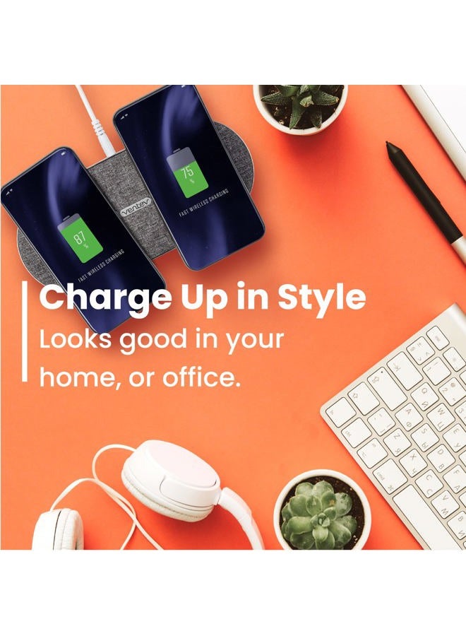 Ventev Wireless Chargepad Duo with Qi Technology | Fast Charging Samsung & Apple Charging Station for Two Phones at Once | Works as an iPhone Charger and Samsung Android Charger - Image 3
