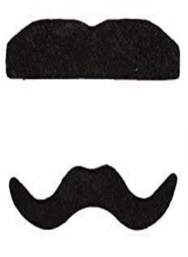 FULLFILLS Assorted self adhesive fake moustache beard for kids black (12 pcs) - Image 2