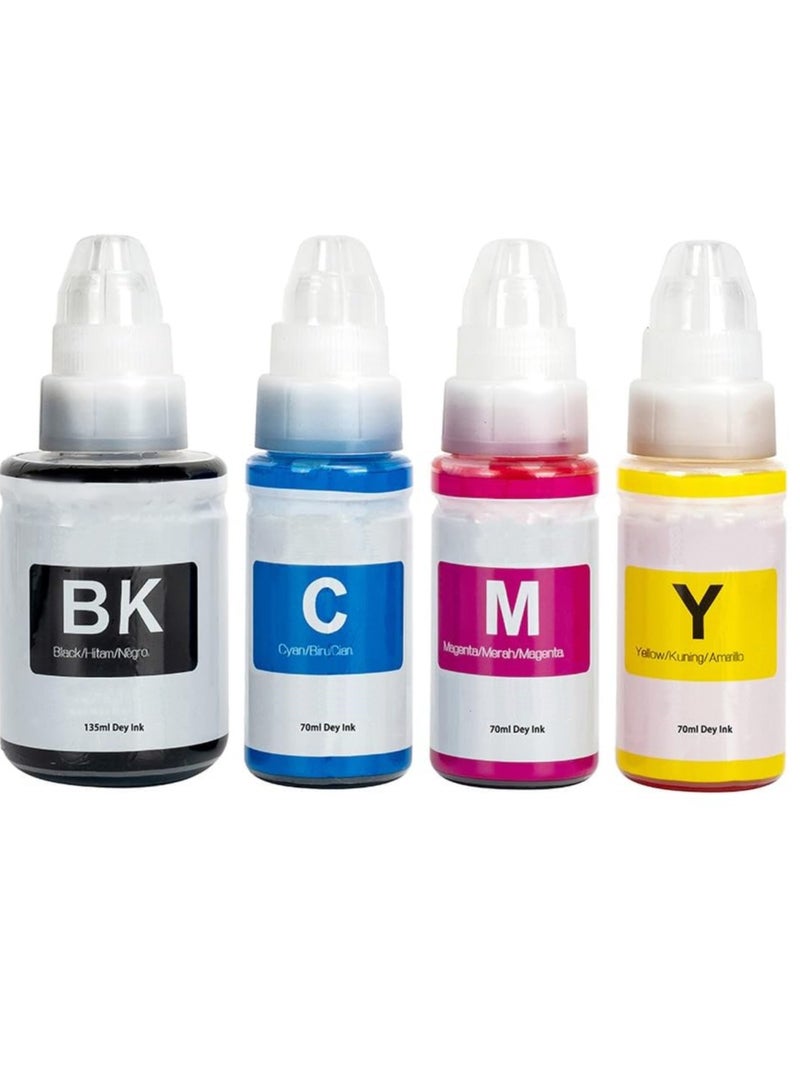 Refill Ink Compatible with Canon Printer for PIXMA (4-Pack Black Cyan Magenta Yellow) - Image 1