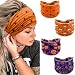 winthrop 4 Pack Halloween Headbands for Women Cute Pumpkin Ghost Bat Spider Prints Wide Stretchy Hair Bands Breathable Stretchy NonSlip Holiday Themed Hair Accessories for Party Yoga Makeup Costume - Image 2