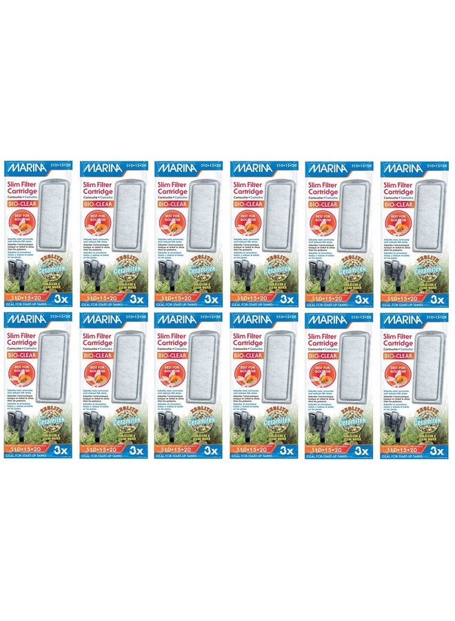 خرطوشة هاجن مارينا سليم فيلتر زيوليت بلس سيراميك لحوض السمك، 3 قطع (عبوة من 12 قطعة)