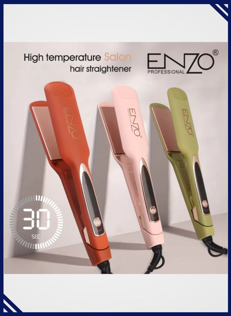 إنزو EN-3221 مكواة فرد الشعر الاحترافية، مكواة فرد الشعر للشعر القصير المجعد، مكواة فرد الشعر للسفر مع طبقة رقيقة من التيتانيوم للتسخين - Image 4
