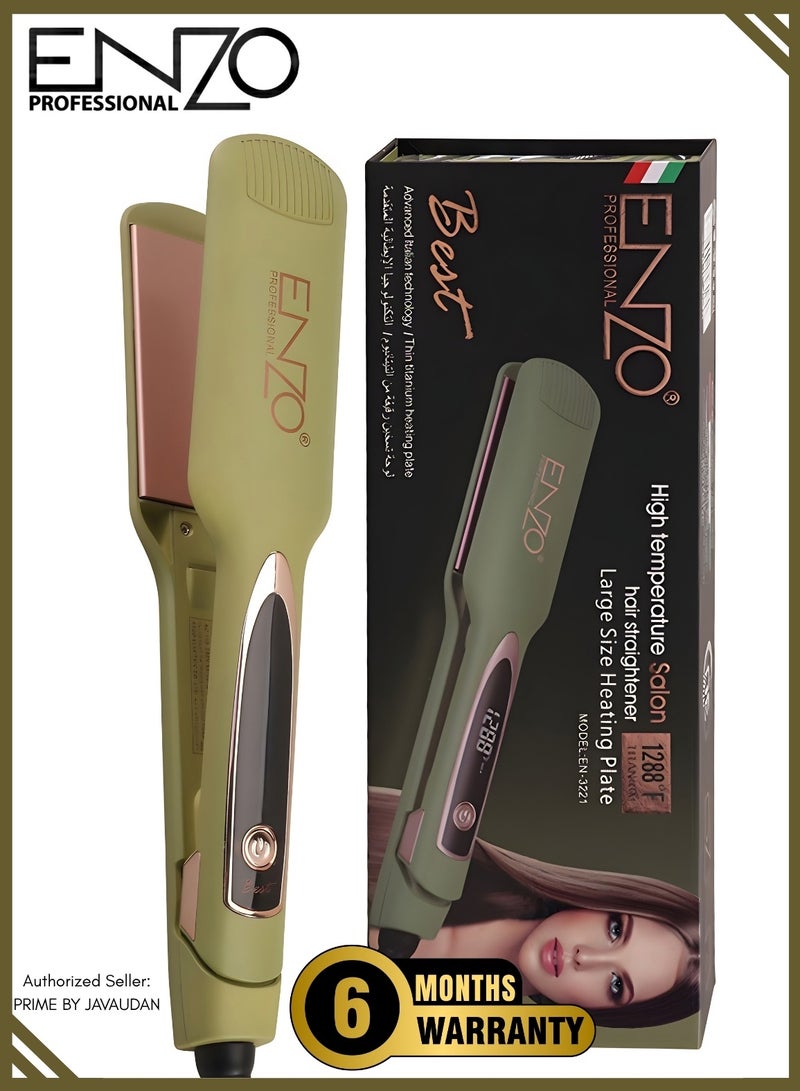 ENZO EN-3221 Professional Hair Straightener Flat Irons For Short Hair Curls Bangs Travel Flat Iron Hair Straightener With Thin Titanium Heating Pate Flat Iron - Image 1