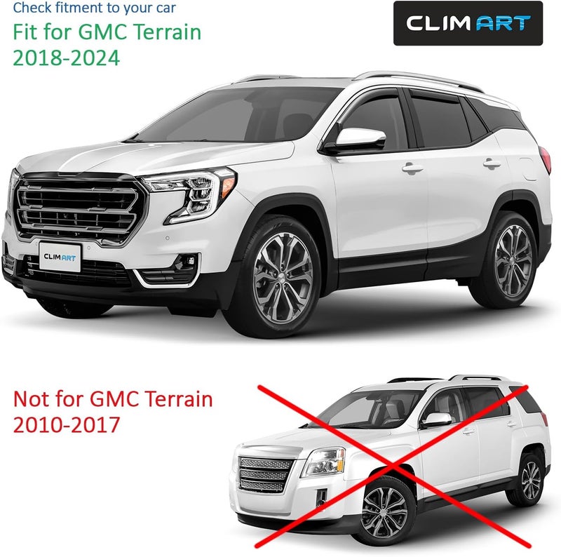 CLIM ART حراس المطر في القناة من CLIM ART لسيارة GMC Terrain 2018-2023 - 4 قطع - Image 5