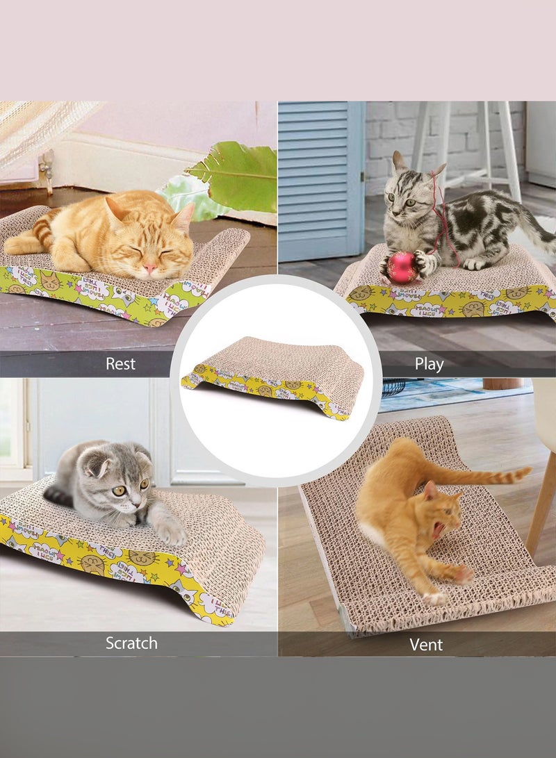 CATANES Cat Scratcher Cardboard Cat Scratch Pad with Premium Scratch Textures Design Durable Cat Scratching Pad Reversible - Image 2