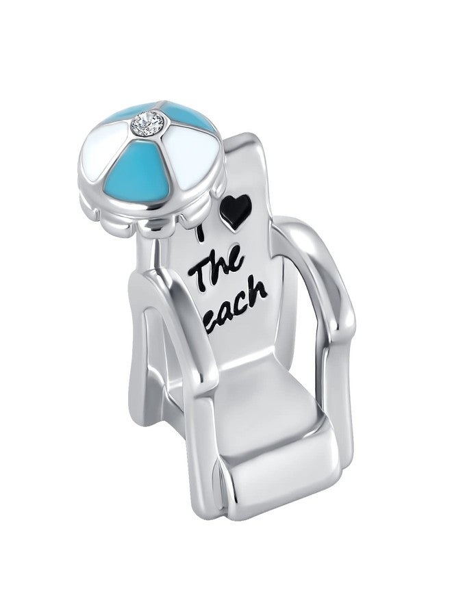 QeenseKc Beach Chair Umbrella Charm Bead for Pandora Bracelet Gifts for Holiday Vacation - Image 2