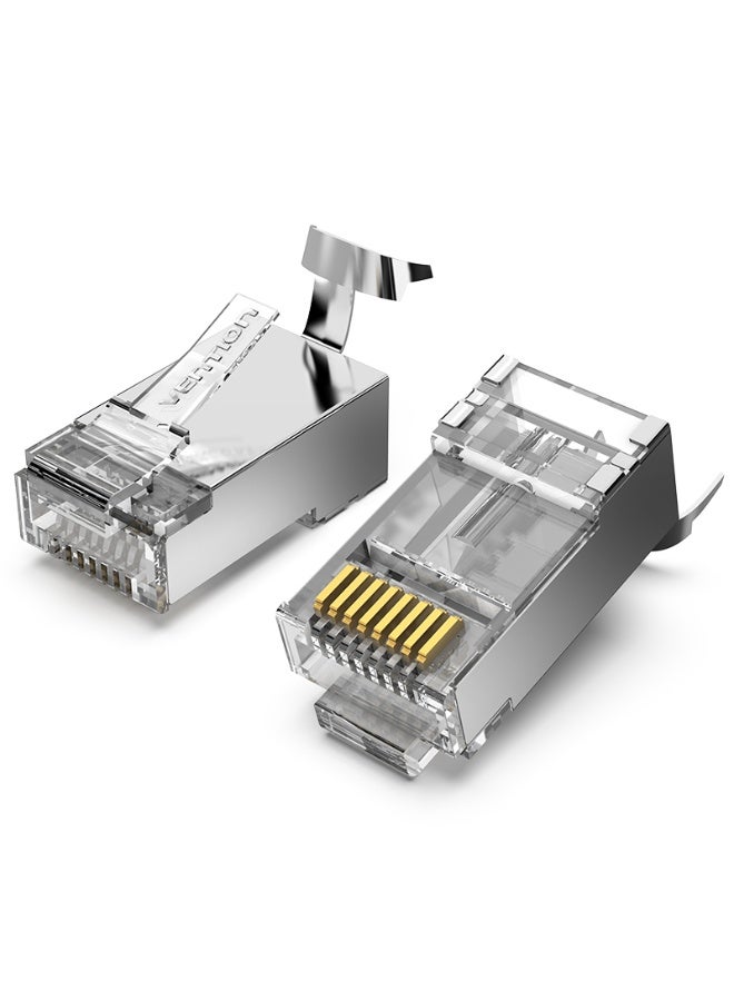 VENTION Cat.7 FTP RJ45 Modular Plug Transparent 10 Pack Model # IDER0-10 - Image 1