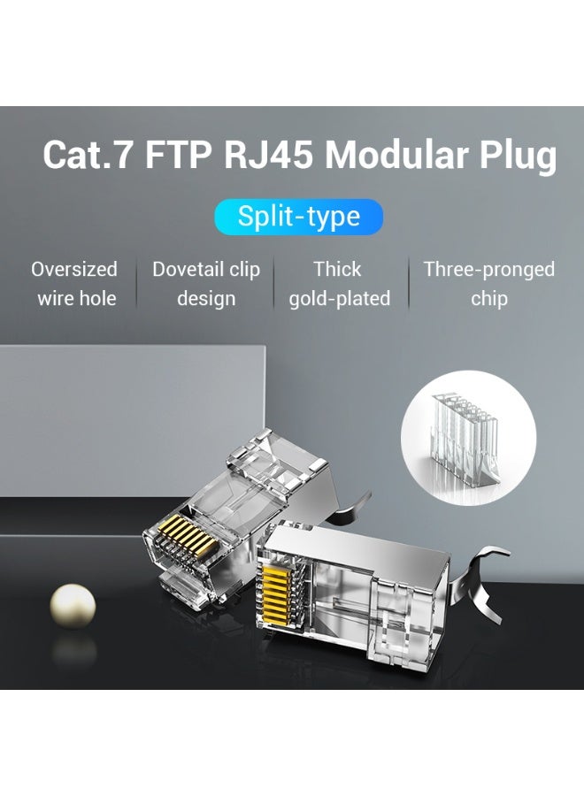 VENTION Cat.7 FTP RJ45 Modular Plug Transparent 10 Pack Model # IDER0-10 - Image 2
