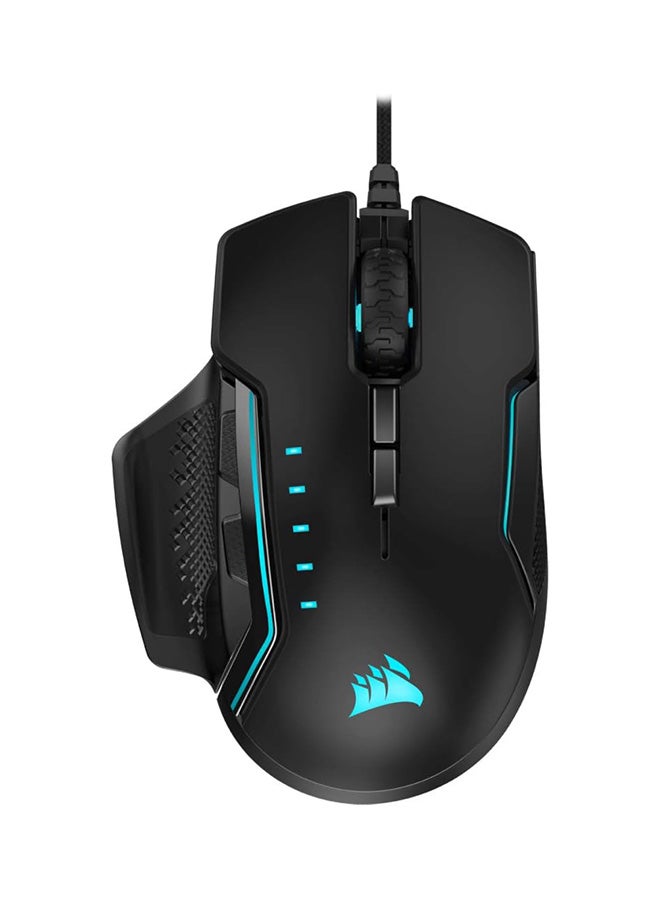 Glaive PRO RGB Optical Gaming Mouse (18,000 DPI Optical Sensor, Interchangeable Grips, 3-Zone RGB Multi-Colour Backlighting, 7 Programmable Buttons) - Black