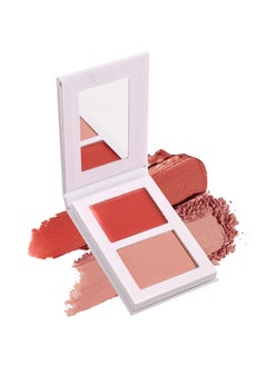 Blush for Cheeks Highly Pigmented Soft Matte Cream Blusher Palette Two Tone Blendable Creme  Powder Mineral Blush Smooth Long Wear Moisturizing Rosy Glow Blushes Natural Looking Vegan TIPSY 01