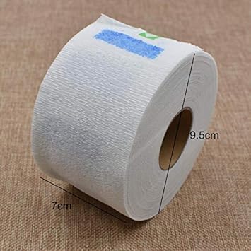 Quupy 3 Rolls Paper Neck Strips Hairdressing Stretchy Wrap Neck Paper Tissue Roll Barber Neck Tape Hairdressing Accessory White - Image 5