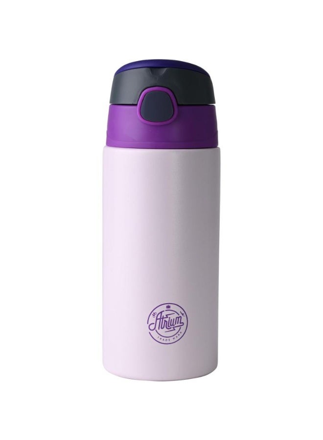 Tumbler Stainless Steel Water Bottle with Straw and Push-Button Lid Cold 350 ml Off White/Lilac