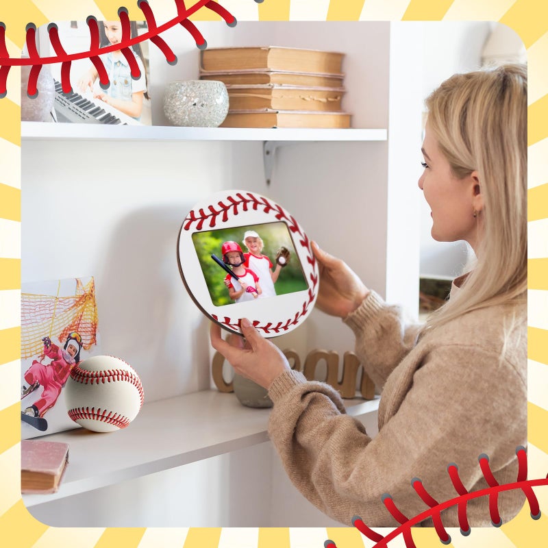Qunclay 12 Pcs Basketball Picture Frame Wooden Photo Basketball Frame Sport Picture Tabletop Gifts for Athlete Coach Team Sports Party, Display 4'' x 6'' Photos - Image 4