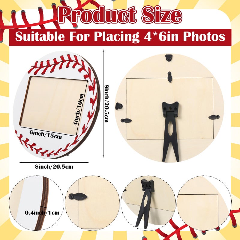 Qunclay 12 Pcs Basketball Picture Frame Wooden Photo Basketball Frame Sport Picture Tabletop Gifts for Athlete Coach Team Sports Party, Display 4'' x 6'' Photos - Image 2