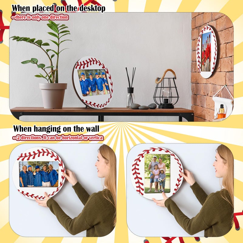 Qunclay 12 Pcs Basketball Picture Frame Wooden Photo Basketball Frame Sport Picture Tabletop Gifts for Athlete Coach Team Sports Party, Display 4'' x 6'' Photos - Image 5