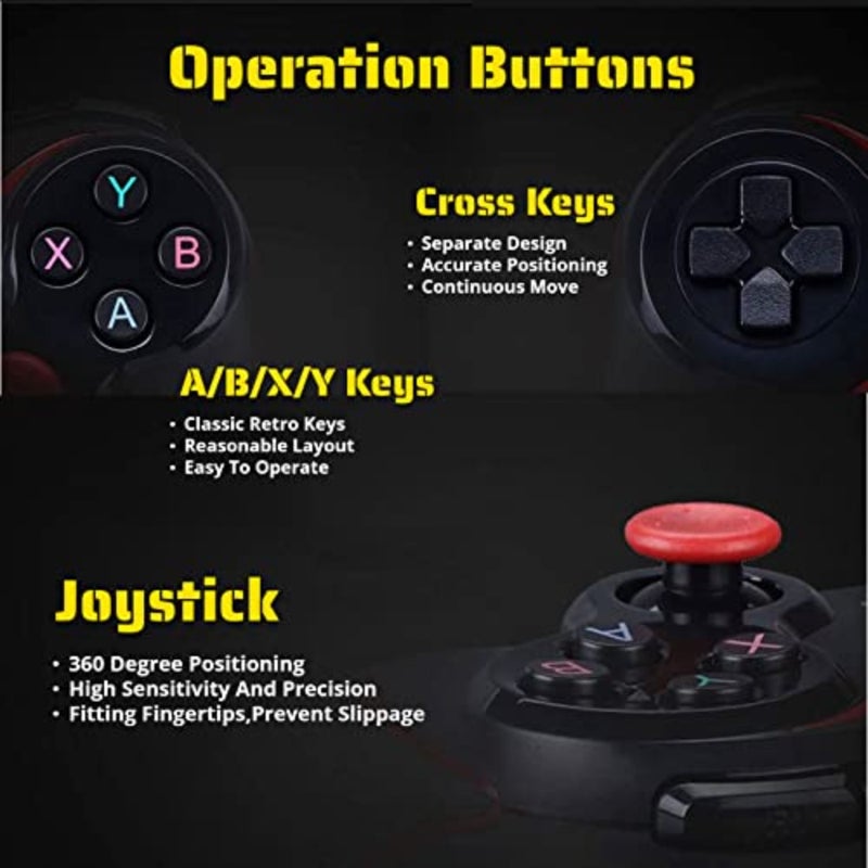 X3 Gaming Controller for Android for IOS Mobile Phone TV Computer CP VR, Dual Vibration Wired BT Game Remote Gamepad Joystick with Built in 400mAh Rechargeable Battery - Image 5