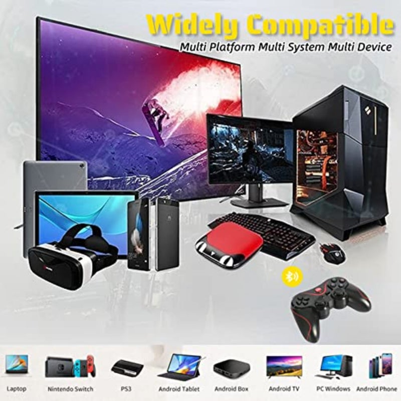 X3 Gaming Controller for Android for IOS Mobile Phone TV Computer CP VR, Dual Vibration Wired BT Game Remote Gamepad Joystick with Built in 400mAh Rechargeable Battery - Image 4
