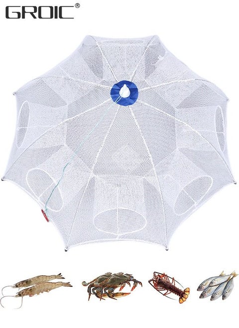 Foldable Fishing Net Fishing Bait Trap, Fishing Net Trap Automatic Fishing Net Shrimp Cage Nylon Crab Fish Trap Cast Collapsible Easy Use Folding Fishing Net for Shrimp, Crab, River, Pool, Stream