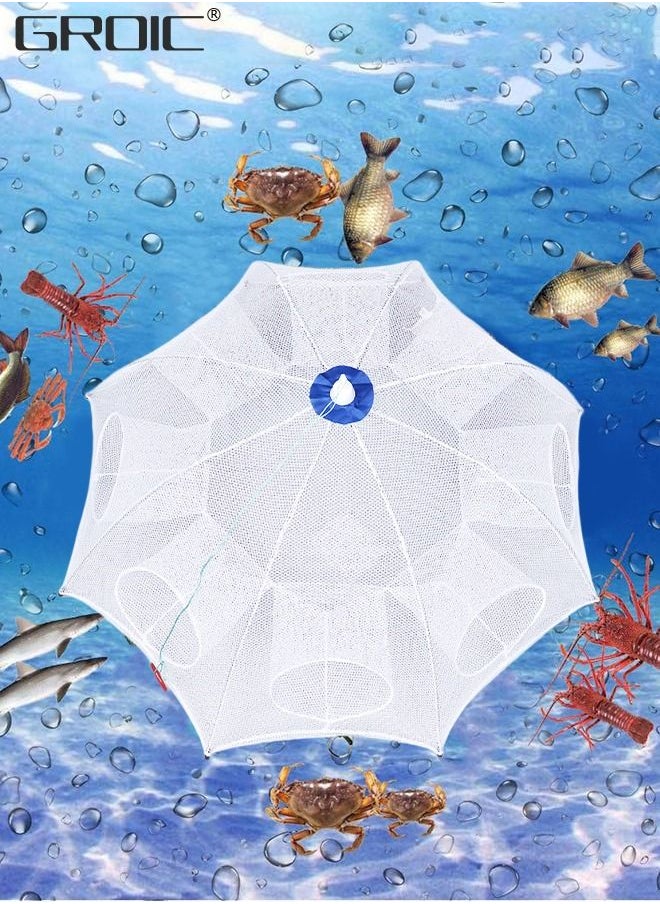 GROIC - Foldable Fishing Net Fishing Bait Trap, Fishing Net Trap Automatic Fishing Net Shrimp Cage Nylon Crab Fish Trap Cast Collapsible Easy Use Folding Fishing Net for Shrimp, Crab, River, Pool, Stream - Image 1