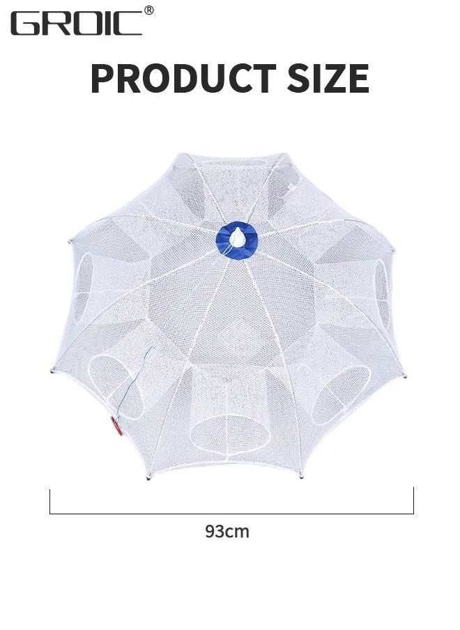GROIC - Foldable Fishing Net Fishing Bait Trap, Fishing Net Trap Automatic Fishing Net Shrimp Cage Nylon Crab Fish Trap Cast Collapsible Easy Use Folding Fishing Net for Shrimp, Crab, River, Pool, Stream - Image 1