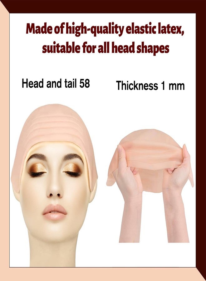 WooHand Halloween Bald Cap, 2pcs Wig Caps 2pcs Makeup Bald Caps for Adults Cosplay Party Supplies - Image 2