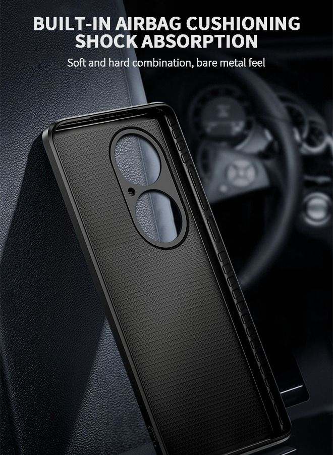 GROIC Suitable for Huawei P50/P50E 6.5 Inch Brushed Mobile Phone Shell Aluminum Alloy Back Plate Fine Hole Metal All-inclusive Lens Cell Phone Cover - Image 4