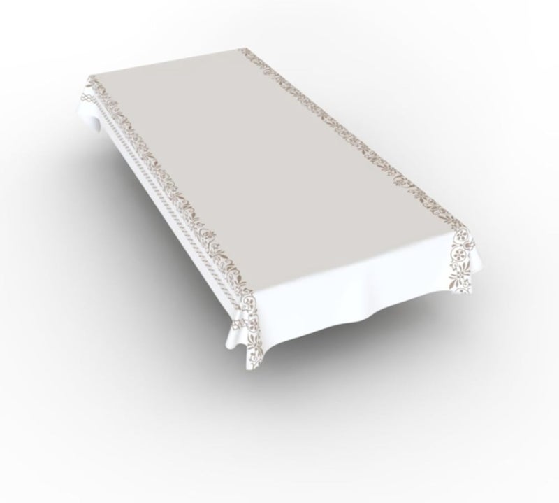 مفرش طاولة مقاوم للماء من آرت مود هوم - غطاء طاولة أنيق ومتين من البوليستر، مقاوم للبقع، قابل للغسل في الغسالة، مثالي لتناول الطعام والمطبخ والمناسبات - 140 سم طول × 300 سم عرض - تيرا