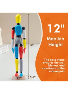 Falling In art Falling in Art 12 Inch Drawing Mannequin, Wooden Human Model for Art Creation, Multiple Color  - Image 2