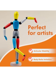 Falling In art Falling in Art 12 Inch Drawing Mannequin, Wooden Human Model for Art Creation, Multiple Color  - Image 3