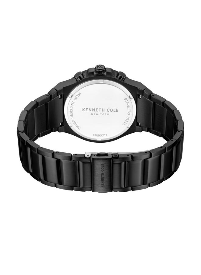 Kenneth Cole New York 43mm Chronograph Men's Watch with Black Stainless Steel Bracelet  - Image 3