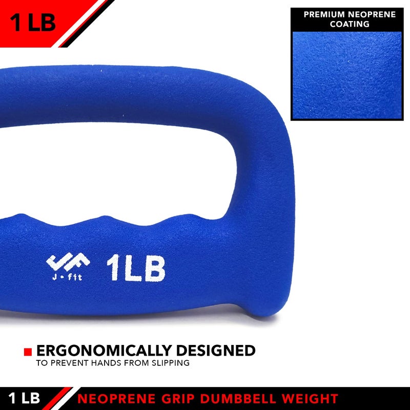 JFIT j/fit 1lb Neoprene Grip Dumbbell Weight - Image 4